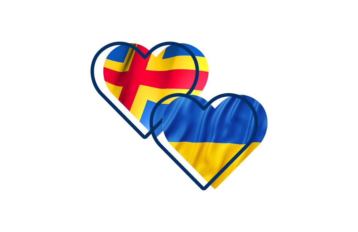 Åland och Ukrainas flagga